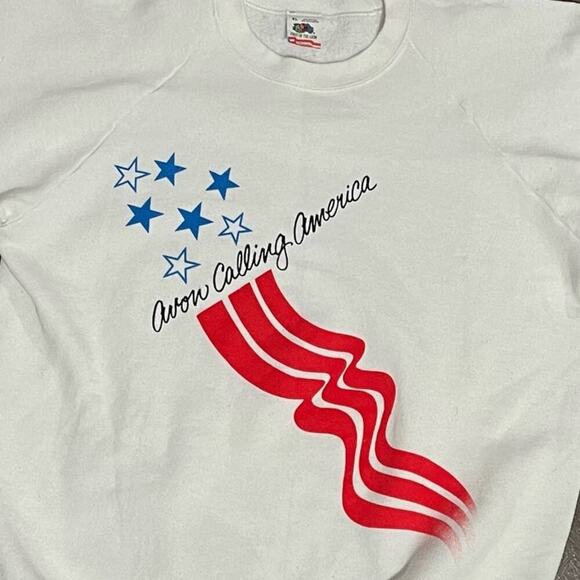 Fruit of the Loom Vintage Avon Sweatshirt Avon Calling America Size XL - Picture 6 of 8